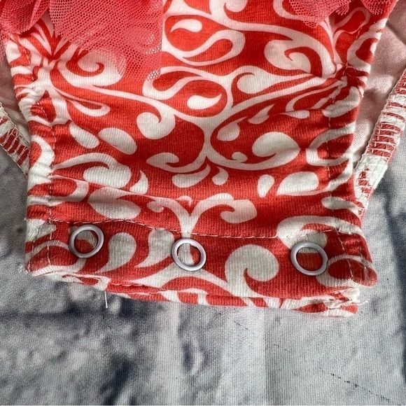 Mud Pie peachy pink frilly one piece 6-9 months - Picture 2 of 6